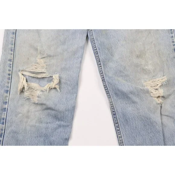 Vintage 90s Levis 550 Orange Tab Mens 32x32 Thrashed Relaxed Fit Denim Jeans